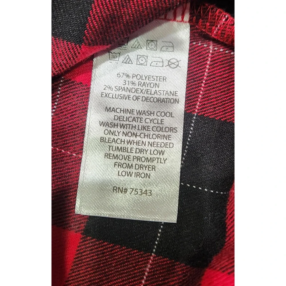 Girls Red Black Buffalo Plaid Pinafore Jumper Dress White Turtleneck Outfit 3T‎